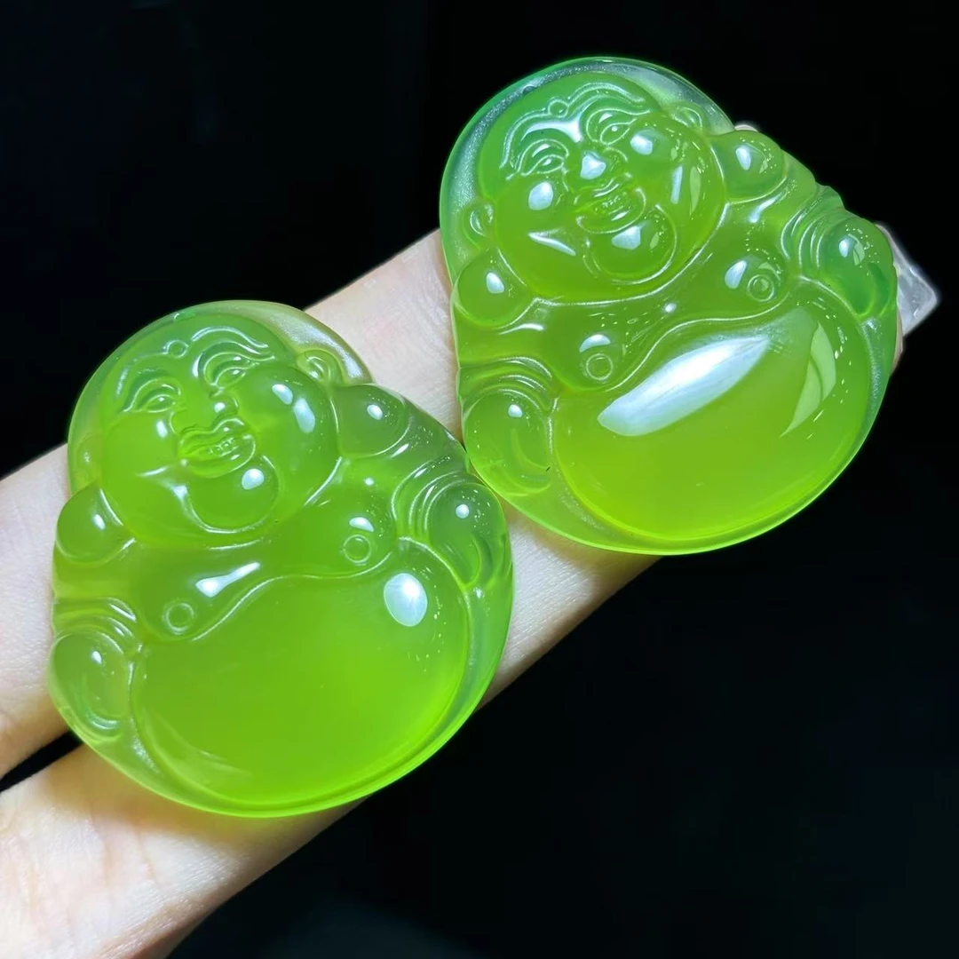 S8257【福嘟嘟】通天玉宗绿玛瑙佛吊坠-配绳子-多样性发一件