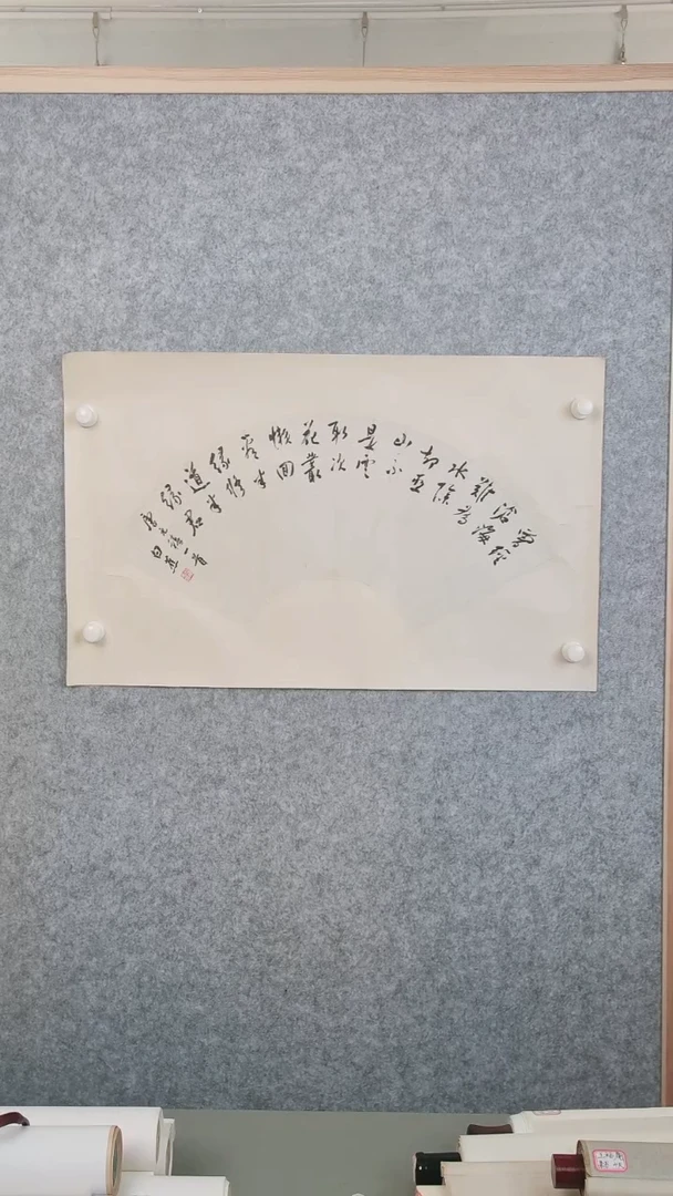 书法快***笔白老师书法扇面