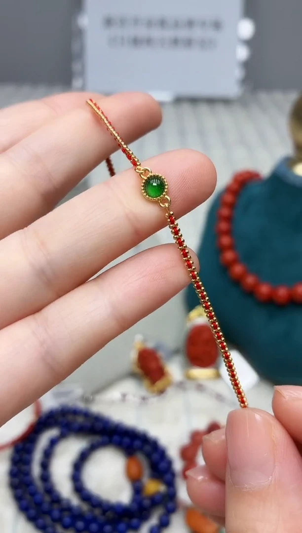 银S925镶嵌手链翡翠024BJ1212产品一个（多样性）