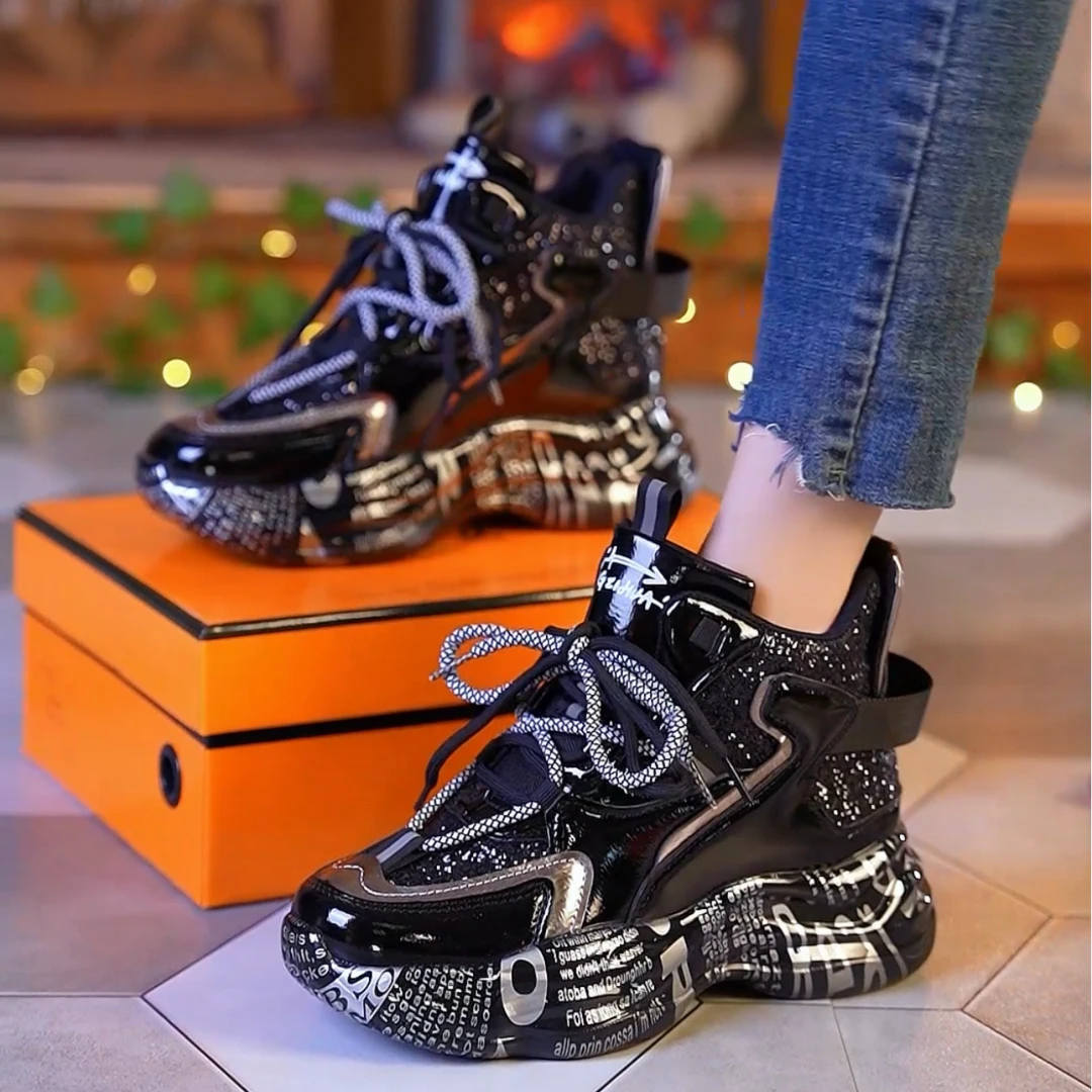 【大爆款-现货】2025秋冬爆款老爹鞋子女ins超火新款厚底运动鞋女