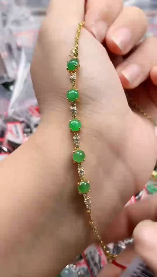 银S925镶嵌戒指翡翠天然A货缅甸翡翠