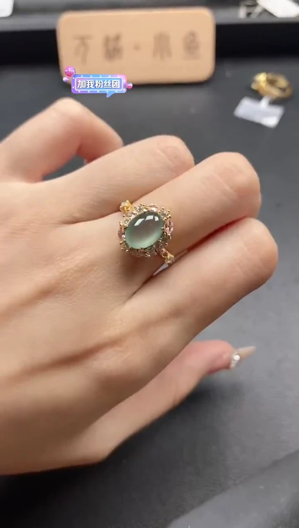 银S925镶嵌戒指翡翠51151