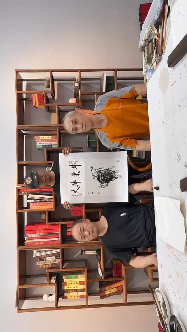 国画徐庐陵、金燕侠-现场合作国画1.5平尺A0305