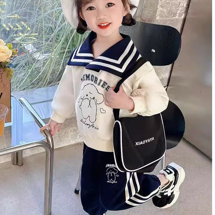 28056女童春秋套装新款洋气时髦韩系儿童宝休闲卫衣套装时尚