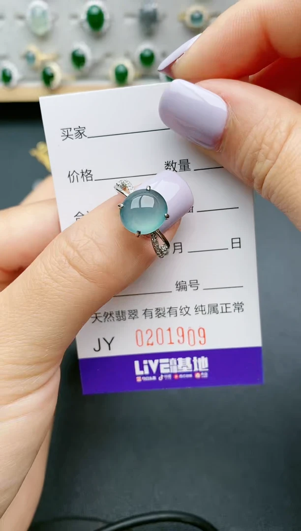 【闪购商品】翡翠戒指银S925镶嵌1909