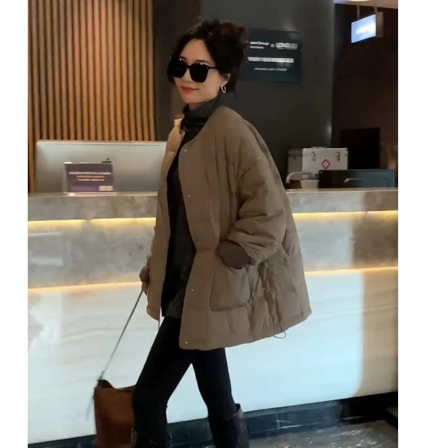 秋冬流行爆款穿搭休闲2025新款韩版气质高级感百搭中长款棉服外套