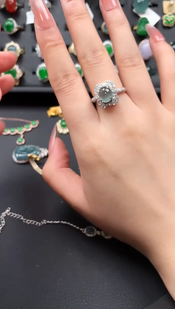 【闪购商品】翡翠戒指银S925镶嵌651314