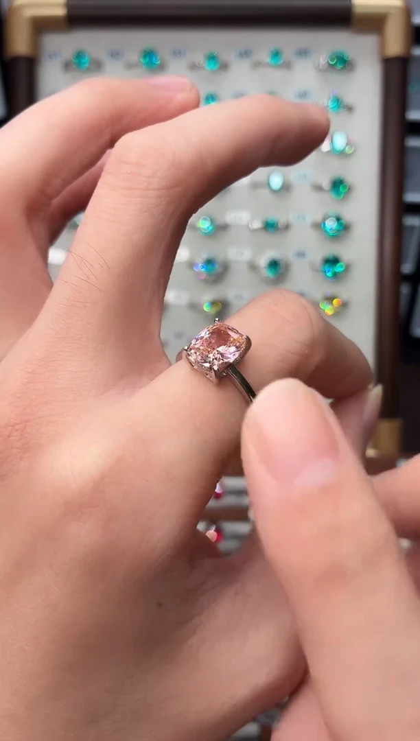 戒指彩色蓝宝石银S925镶嵌1888