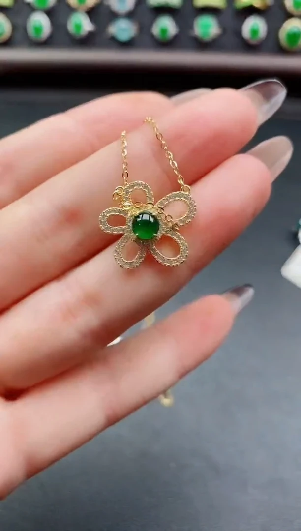 套链银S925镶嵌翡翠1