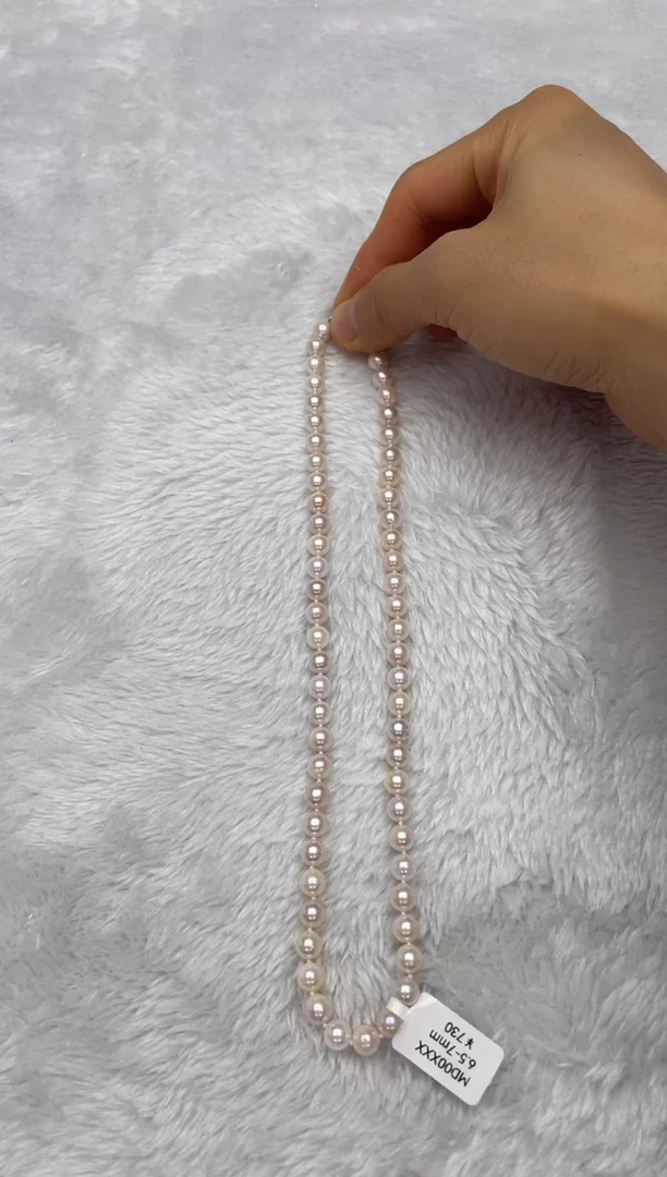 项链银S925镶嵌海水珍珠AK6.5-7mm