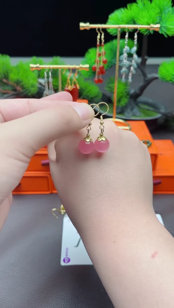 玛瑙/玉髓耳饰银S925镶嵌301