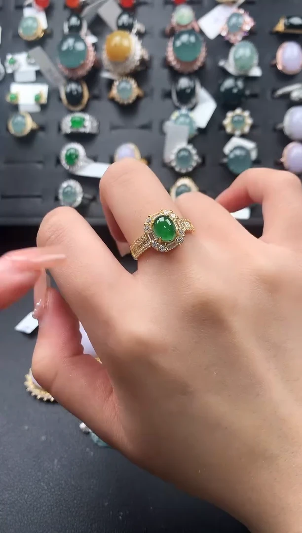 【闪购商品】翡翠戒指银S925镶嵌5122141