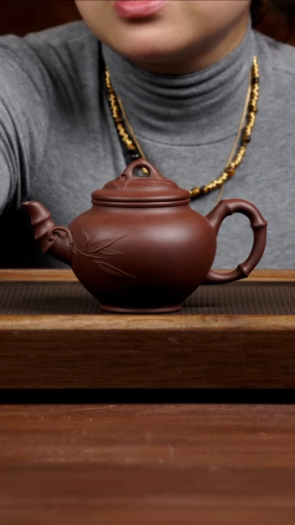 【闪购商品】紫砂茶壶四号井底槽青竹报春360CC