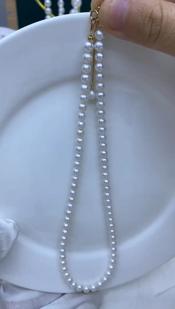 【闪购商品】淡水珍珠项链18K金镶嵌5-6