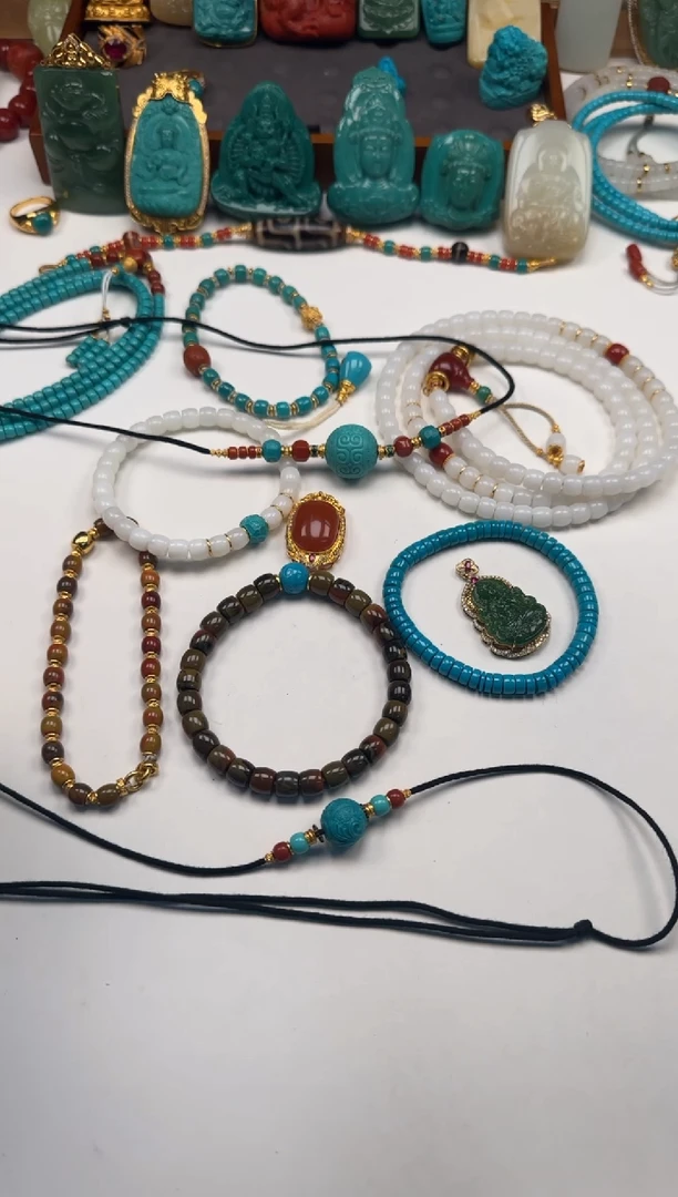 18K金镶嵌绿松石配饰配饰咖*～配饰配饰