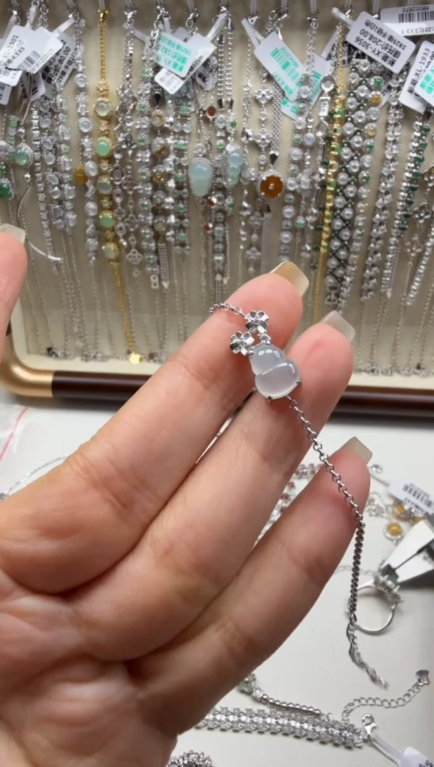 银S925镶嵌戒指翡翠手链