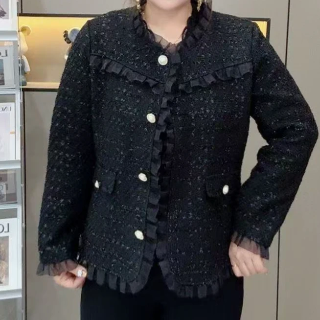 1091-韩版设计感香风气质百搭洋气大码外套