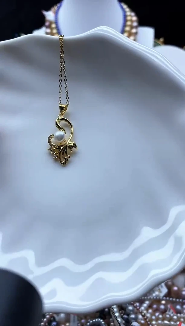 淡水珍珠未镶嵌吊坠(赠链)珍珠吊坠