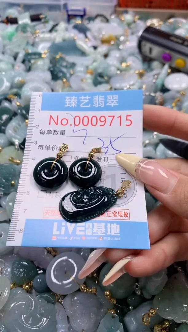 翡翠未镶嵌颈饰含绳0009715