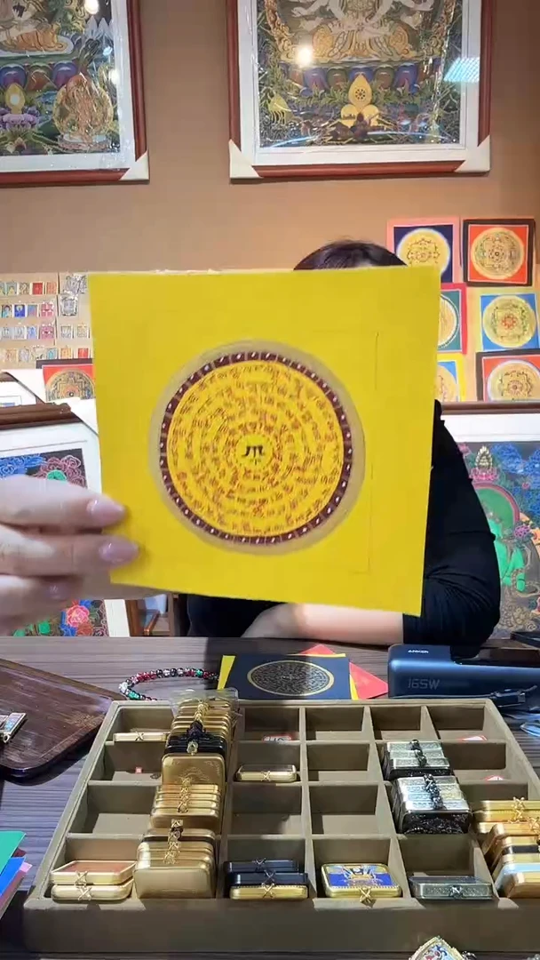 吊坠五路财神-纯手绘唐卡