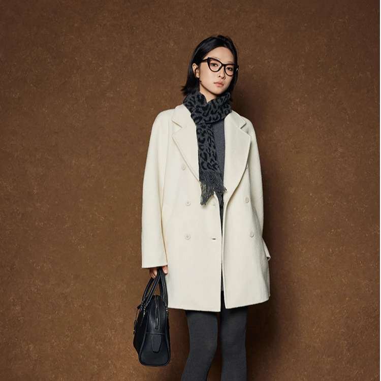 美洋MEIYANG威廉驼绒大衣羊驼羊毛轻便保暖双排扣双面呢外套气质