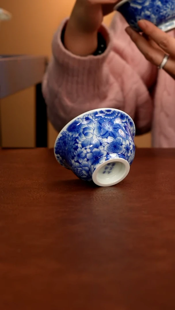景德镇瓷器，青花瓷手绘茶具~