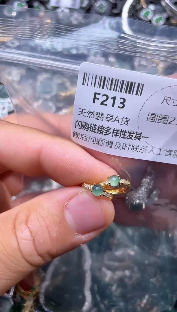 【闪购商品】翡翠颈饰未镶嵌F213耳扣