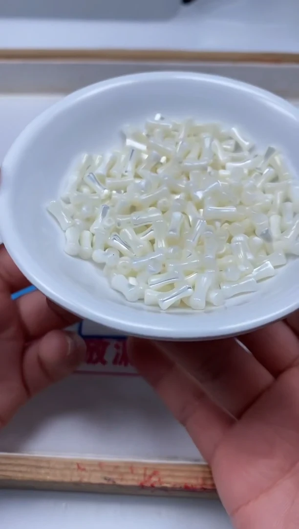 未镶嵌拼合珍珠（马贝珠）散珠M638珍 珠贝竹节4*8mm20个12元