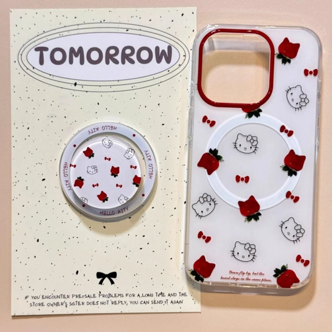 草莓KT猫磁吸IMD磁吸适用iPhone16手机壳苹果15promax简约14