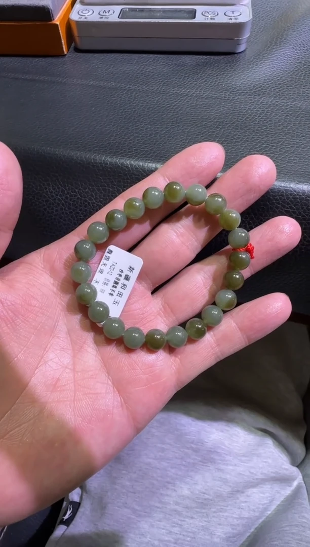 和田玉未镶嵌手串爱**乌沙枣青手串（产地直发）