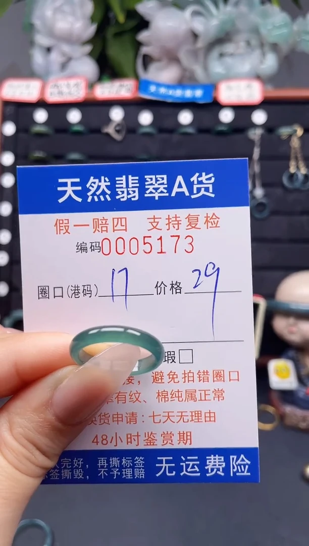 翡翠戒指未镶嵌17*5173
