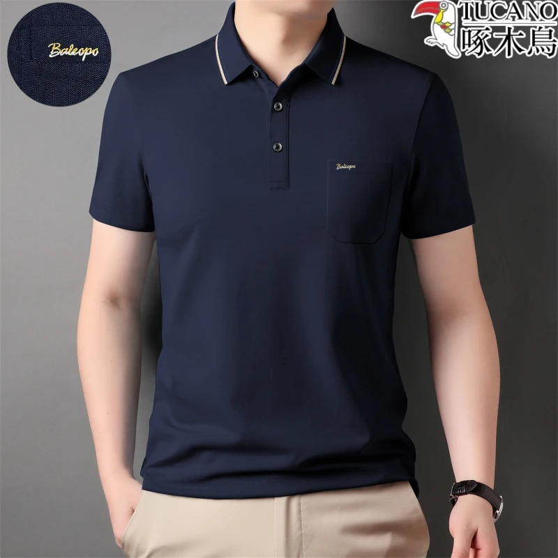 TUCANO/啄木鳥夏季短袖t恤衫男士翻领刺绣POLO衫爸爸商务休闲上衣