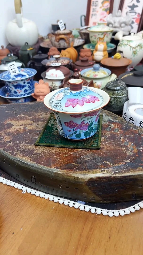 【茶瓷物语】手绘盖碗