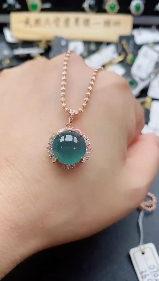 套链银S925镶嵌翡翠1
