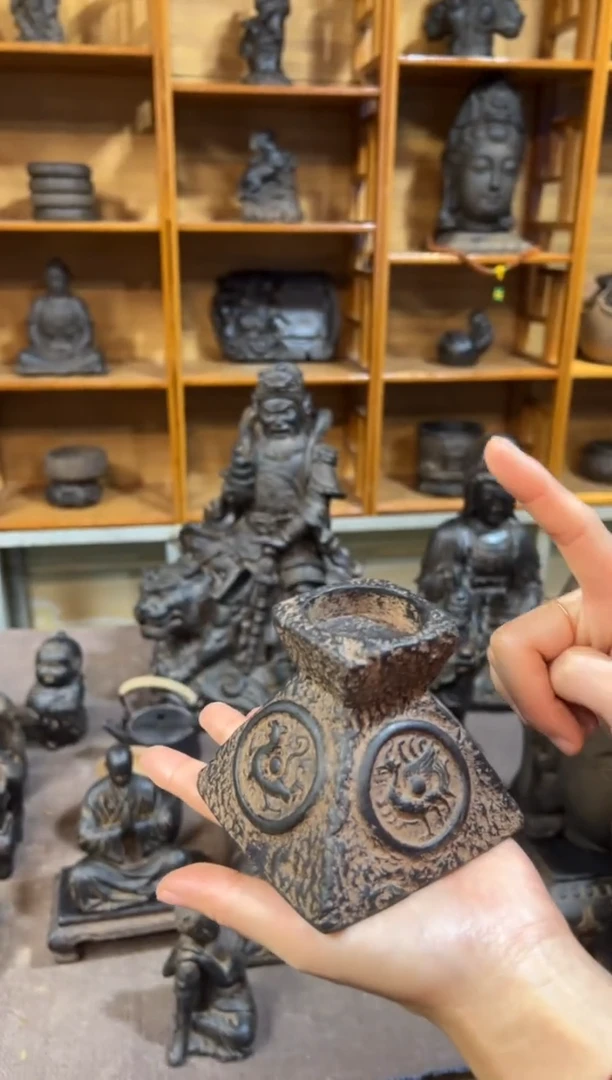 陶土【火山泥】四灵烛台