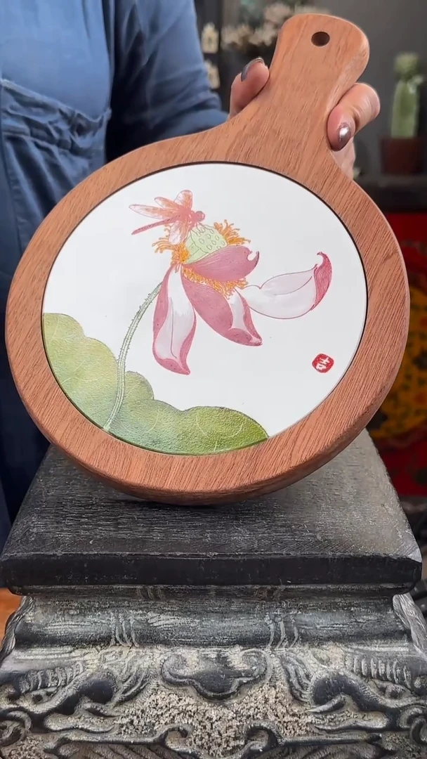 乌檀木陶瓷釉上彩隔热垫