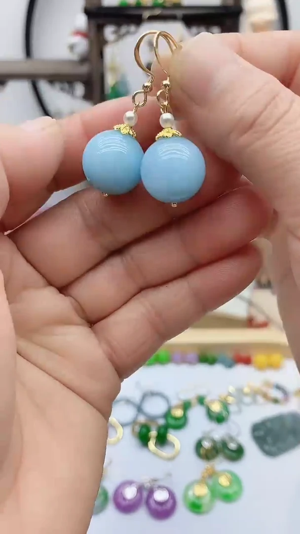 未镶嵌耳饰海蓝宝石139