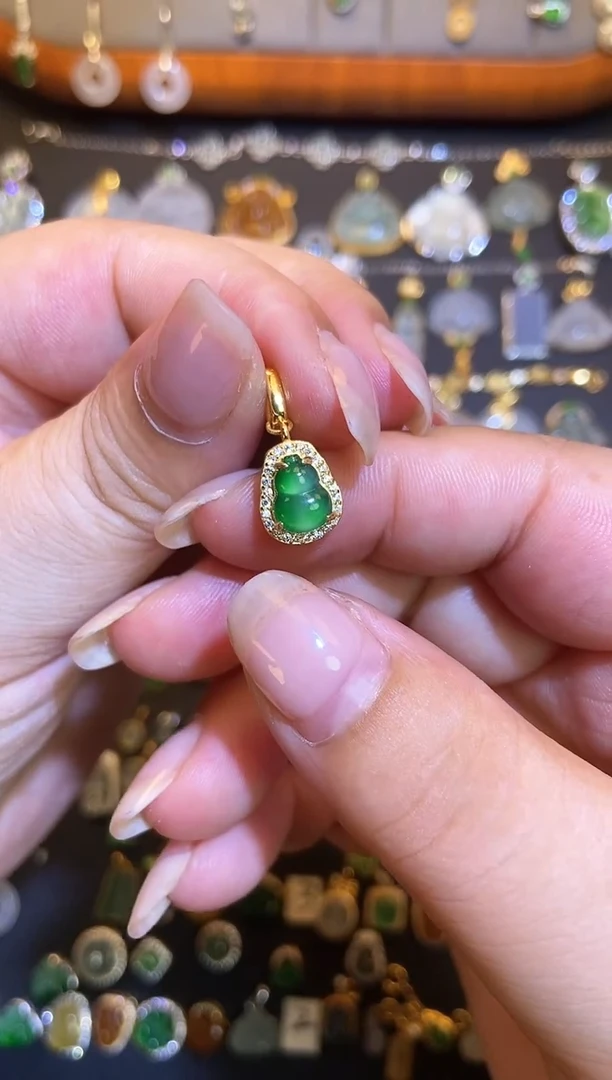 翡翠银S925镶嵌吊坠(不含链)1