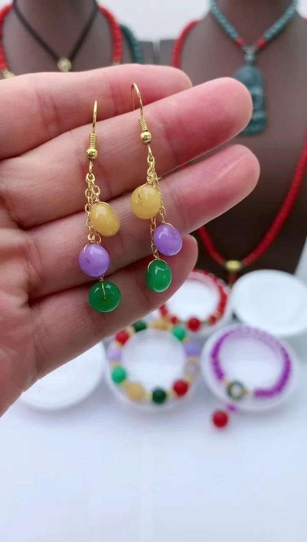 【闪购商品】翡翠耳饰14K金镶嵌R84耳坠