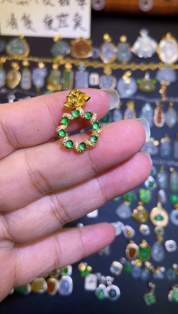 翡翠银S925镶嵌吊坠(不含链)K***a1