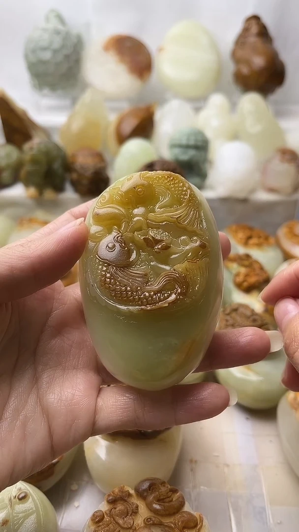 石材古青石棉纹正常不退换锦鲤鱼