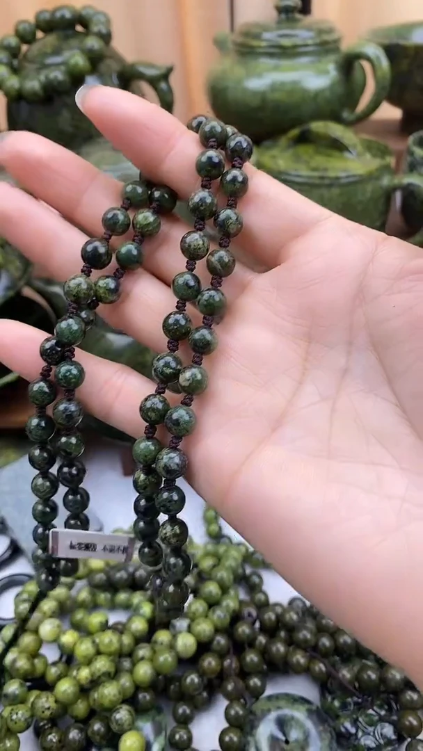 【闪购商品】蛇纹石玉珠链未镶嵌珠链