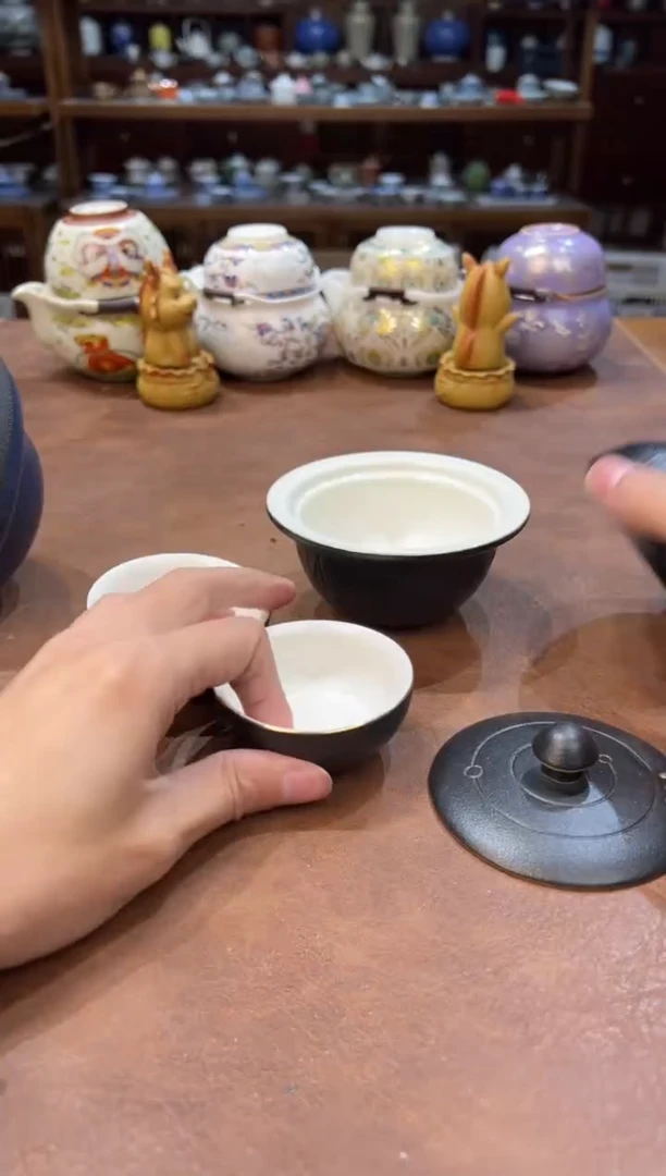 真的很便宜超好看会开片的旅行茶具