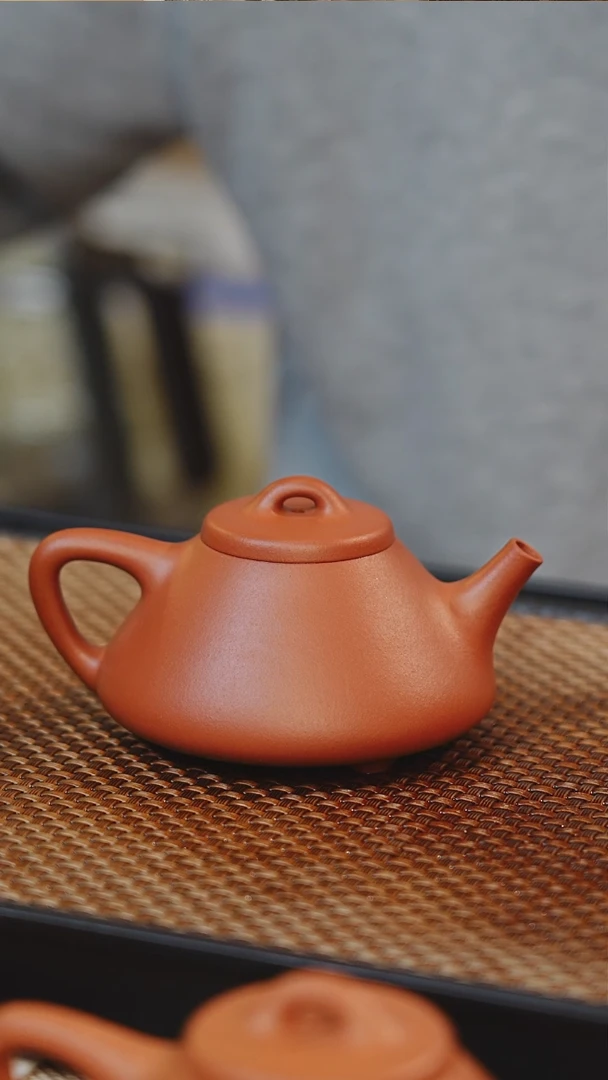 茶壶紫砂子冶石瓢 150cc 全砂朱泥
