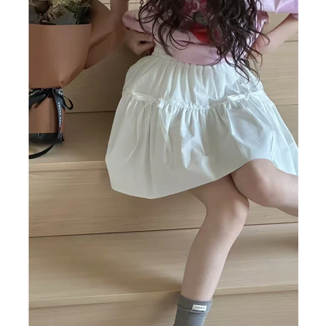 【豪宝贝】2025夏款蝴蝶结丝带甜美短裙1237