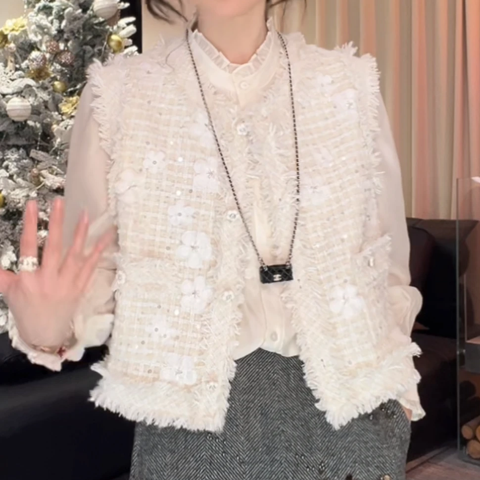 重工小香风马甲2025新款春季法式高级感新品时髦精致显瘦短外套