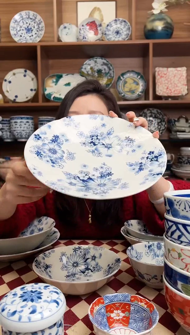 【闪购商品】瓷片有古窑花集22cm深盘