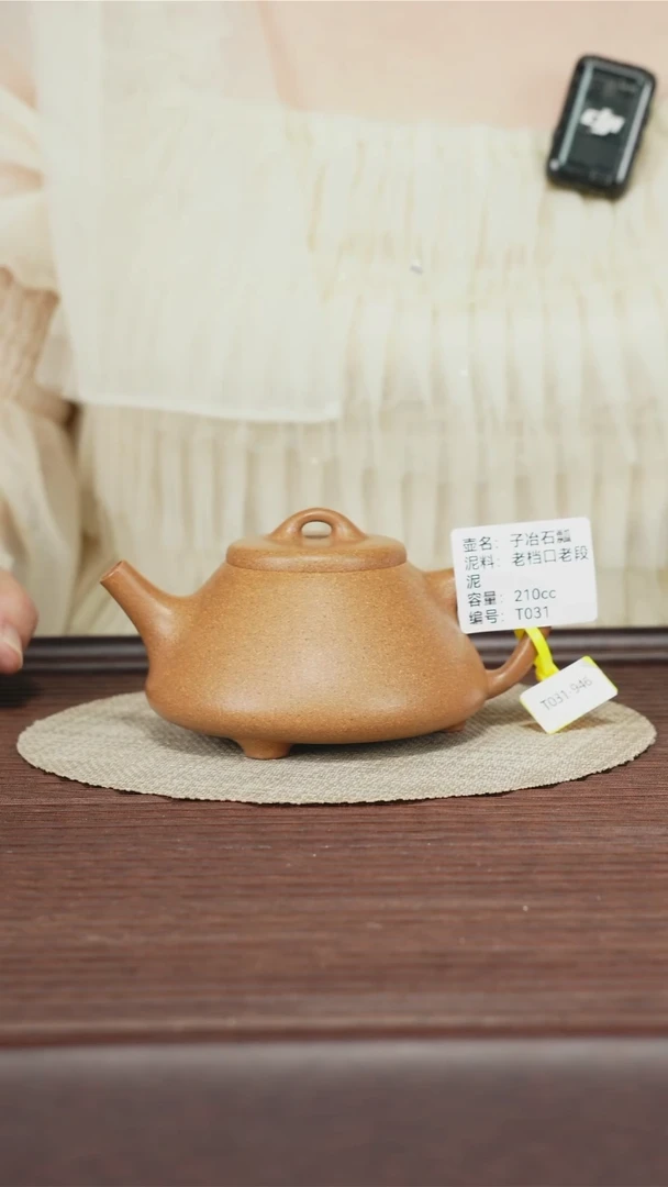 茶壶紫砂T031 老宕口老段泥 子冶石瓢 210cc
