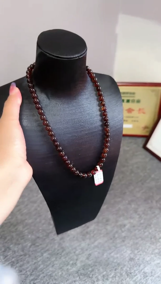未镶嵌琥珀手链天然缅甸紫罗兰妈妈链8mm