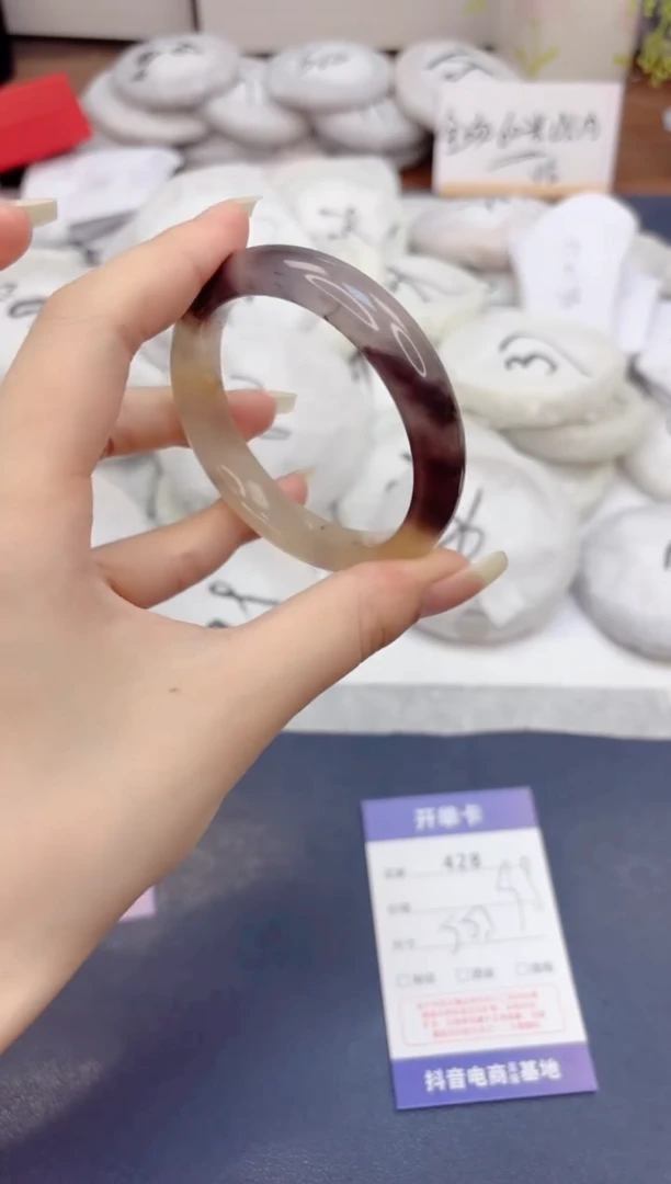 石英质玉手镯未镶嵌428-紫罗兰-圈口55